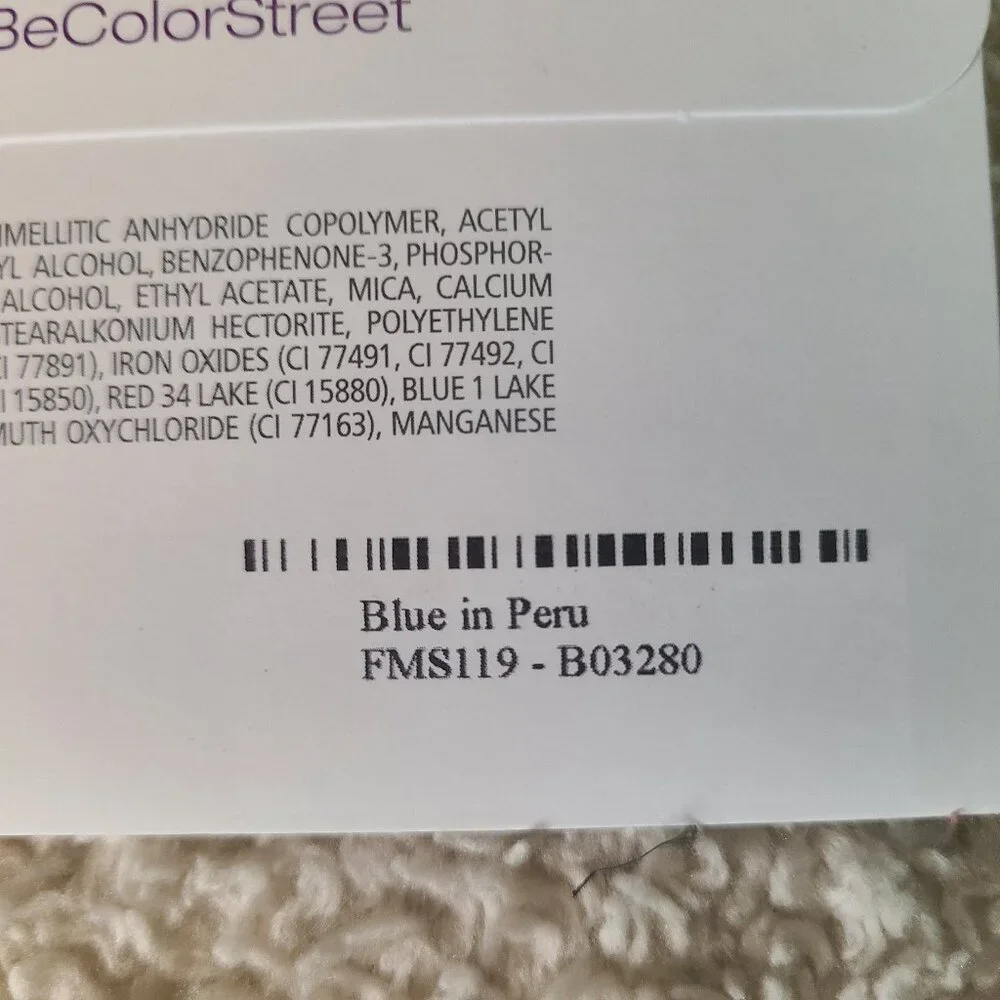 Color Street Blue in Peru 100% Real Nail Polish Strips